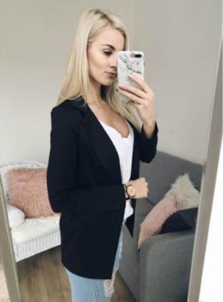 solid color designer womens blazer cardigan women office work clothes spring autumn casual clothes, White;black
solid color designer womens blazer cardigan women office work clothes spring autumn casual clothes, White;black