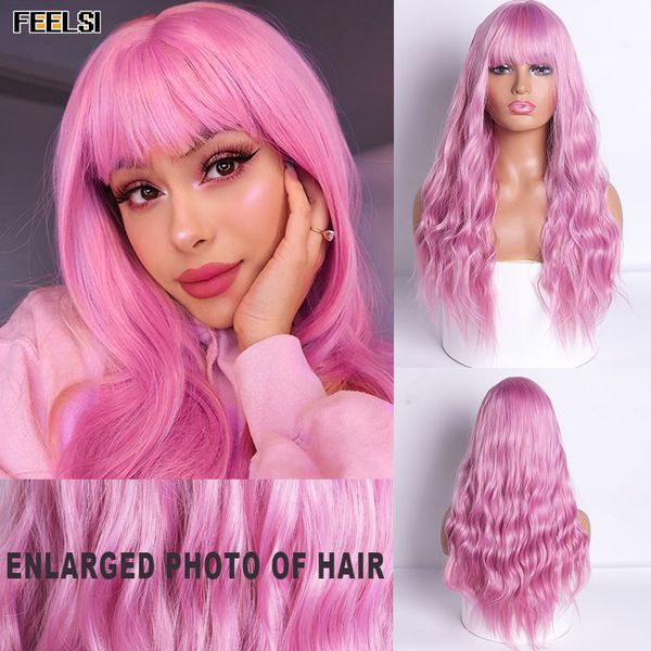 feelsi long mix pink womens wigs with bangs heat resistant synthetic kinky curly wigs for women african american, Black
feelsi long mix pink womens wigs with bangs heat resistant synthetic kinky curly wigs for women african american, Black