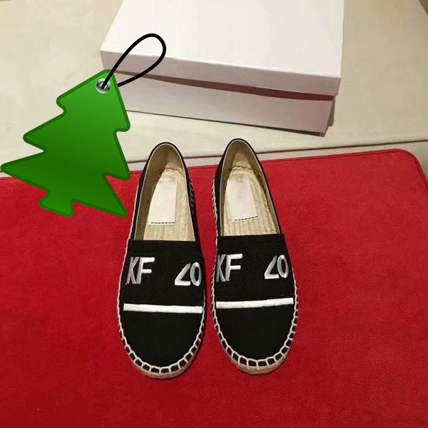 new embroidered straw shoes with tiger head single shoes and lazy fisherman's shoes, Black