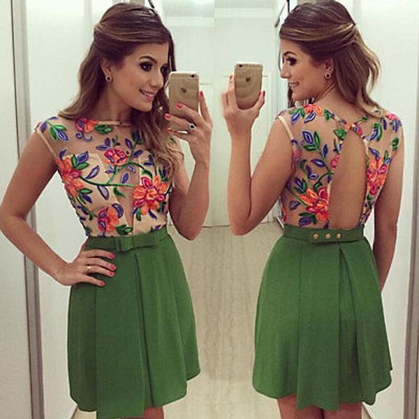 2016 women sleeveless short mini flower dress casual backless party dress wholesale, Black;gray
2016 women sleeveless short mini flower dress casual backless party dress wholesale, Black;gray