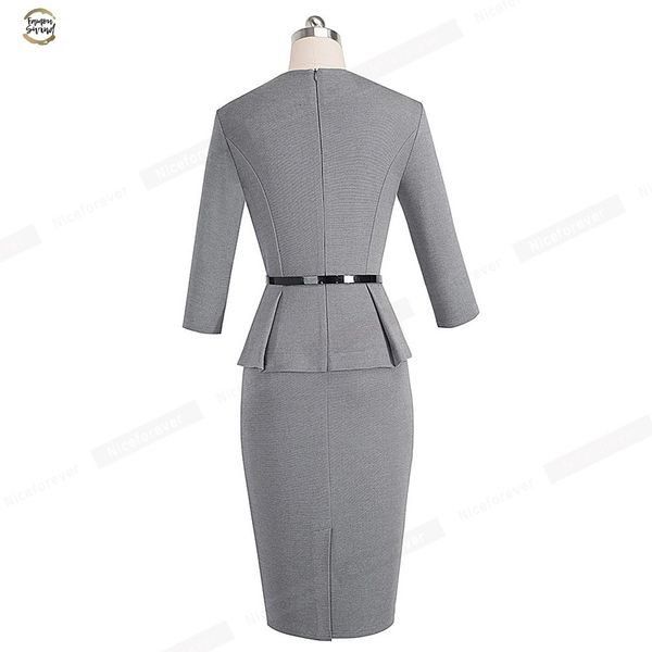 vintage elegant wear to work with belt peplum vestidos business party bodycon office career women dress b473, Black;gray
vintage elegant wear to work with belt peplum vestidos business party bodycon office career women dress b473, Black;gray