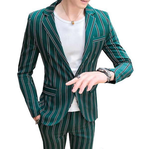 new mens suit (jacket+pants) luxury stripe single breasted male wedding suits fashion slim fit party prom blazer with pants, White;black
new mens suit (jacket+pants) luxury stripe single breasted male wedding suits fashion slim fit party prom blazer with pants, White;black