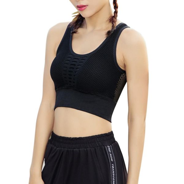 women casual o-neck sleeveless mesh patchwork short vest sporting soft and breathable material. bra slim, White;black
women casual o-neck sleeveless mesh patchwork short vest sporting soft and breathable material. bra slim, White;black