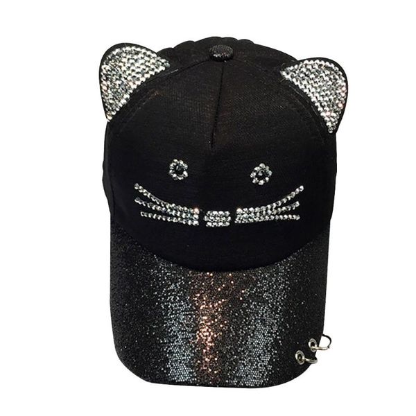 women's cute cap summer cat ear sequin ring baseball cap girls cotton blended hip hop flat hat in black pink sky blue white, Blue;gray
women's cute cap summer cat ear sequin ring baseball cap girls cotton blended hip hop flat hat in black pink sky blue white, Blue;gray