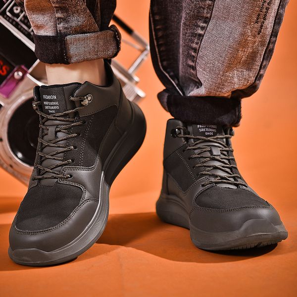 shoes men new fashion leather sneakers breathable casual shoes non-slip outdoor walking lightweight rubber sole lace-up, Black
shoes men new fashion leather sneakers breathable casual shoes non-slip outdoor walking lightweight rubber sole lace-up, Black