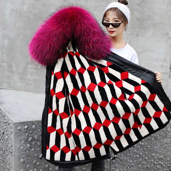 2020 winter casual wool lining coat and jacketsfor women big natural fur long parka fur collar coat hooded, Black
2020 winter casual wool lining coat and jacketsfor women big natural fur long parka fur collar coat hooded, Black