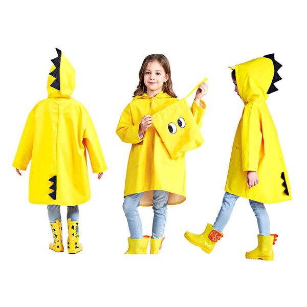 

boys girls cartoon raincoat poncho 3d dinosaur pattern kids long rain coat children waterproof rain cover regenponcho kinderen