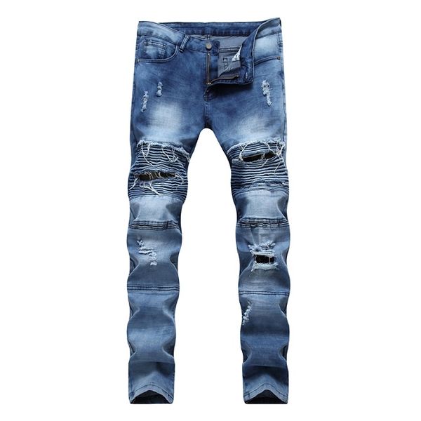 new fashion ripped jeans men with holes denim super skinny famous slim fit jean pants scratched biker jeans dropshipping, Blue
new fashion ripped jeans men with holes denim super skinny famous slim fit jean pants scratched biker jeans dropshipping, Blue