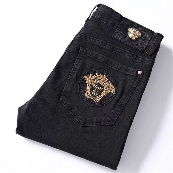 fashion trend animal embroidered jeans men's autumn/winter new black slimming shape small feet long trousers, Blue
fashion trend animal embroidered jeans men's autumn/winter new black slimming shape small feet long trousers, Blue