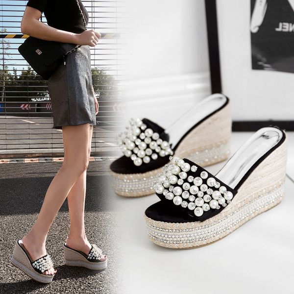 shoes house slippers platform slipers women summer woman on a wedge slides rubber flip flops low heeled mules string bead, Black
shoes house slippers platform slipers women summer woman on a wedge slides rubber flip flops low heeled mules string bead, Black