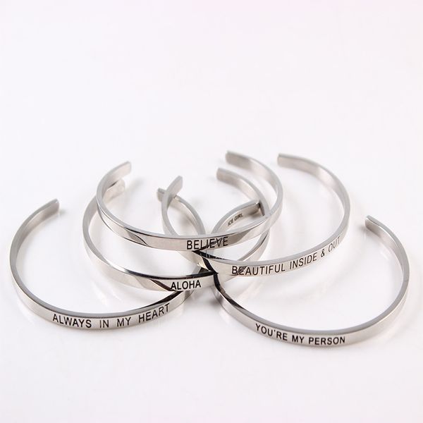 5pcs fashion personalized engraved mantra bracelet silver color bar bangle love bracelets for women men cuff bracelets bangles, Black
5pcs fashion personalized engraved mantra bracelet silver color bar bangle love bracelets for women men cuff bracelets bangles, Black