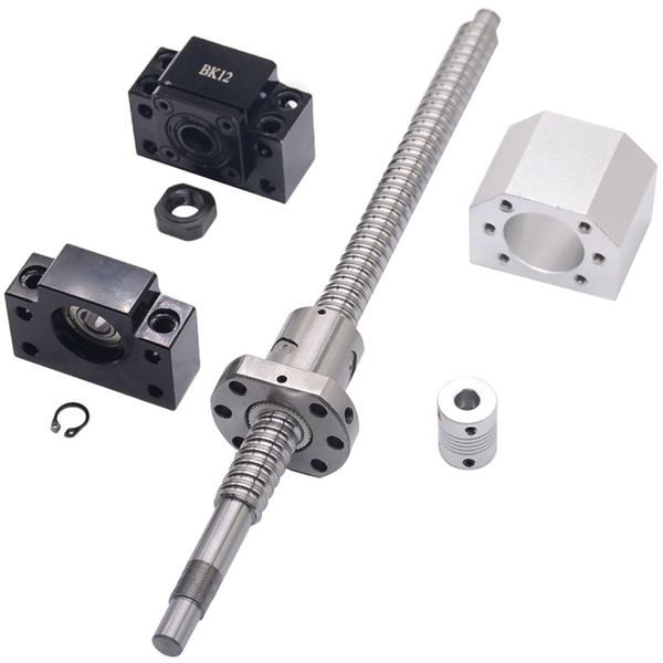 

sfu1605 set sfu1605 rolled ball screw c7 with end machined(400mm) + 1605 ball nut + nut housing+bk/bf12 end support coupler