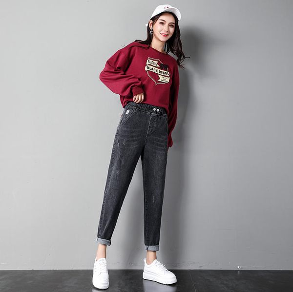 gray smoke grey dad jeans women loose spring and summer new show thin elastic waist fat mm harlan turnip pants big yards, Blue
gray smoke grey dad jeans women loose spring and summer new show thin elastic waist fat mm harlan turnip pants big yards, Blue