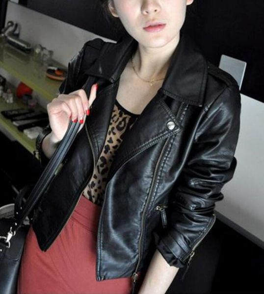fashion women faux leather jacket coats pu black red female outwear turn down collar zipper
fashion women faux leather jacket coats pu black red female outwear turn down collar zipper