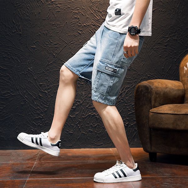 ropa de hombre 2020 summer men's tooling denim shorts korean casual five-point trousers fashion wild multi-pocket men's pants, Blue
ropa de hombre 2020 summer men's tooling denim shorts korean casual five-point trousers fashion wild multi-pocket men's pants, Blue