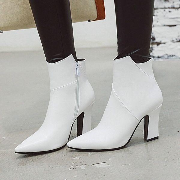 women boots autumn winter square high heel ankle boots fashion pointed toe zipper woman 2019 big size 34-43 white black
women boots autumn winter square high heel ankle boots fashion pointed toe zipper woman 2019 big size 34-43 white black