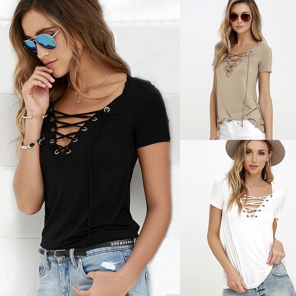 designer shirt womens designer clothing t shirts for women deep v neck shirts women lace up black femme, White
designer shirt womens designer clothing t shirts for women deep v neck shirts women lace up black femme, White