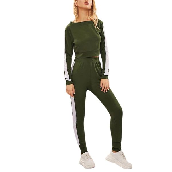 women sportwear tracksuit 2pcs long sleeve cropped shirt and pants sets casual jogging suit for ladies outdoor gym clothes, Black;blue
women sportwear tracksuit 2pcs long sleeve cropped shirt and pants sets casual jogging suit for ladies outdoor gym clothes, Black;blue