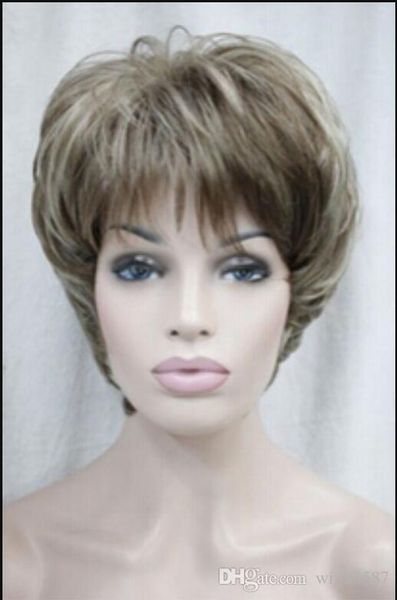 wig new fashion charming brown blonde short lady' wigs synthetic hair wig, Black;brown
wig new fashion charming brown blonde short lady' wigs synthetic hair wig, Black;brown