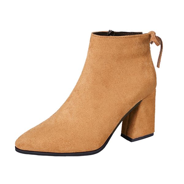 women suede ankle boots chunky high heel zip female boots with warm short plush lining for party work 41 eu yellow, Black
women suede ankle boots chunky high heel zip female boots with warm short plush lining for party work 41 eu yellow, Black