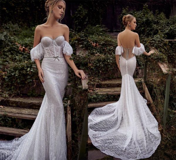 2020 julie vino mermaid wedding dresses lace sequined sweetheart glitter summer wedding dress sweep train custom made robes de mariée, White
2020 julie vino mermaid wedding dresses lace sequined sweetheart glitter summer wedding dress sweep train custom made robes de mariée, White