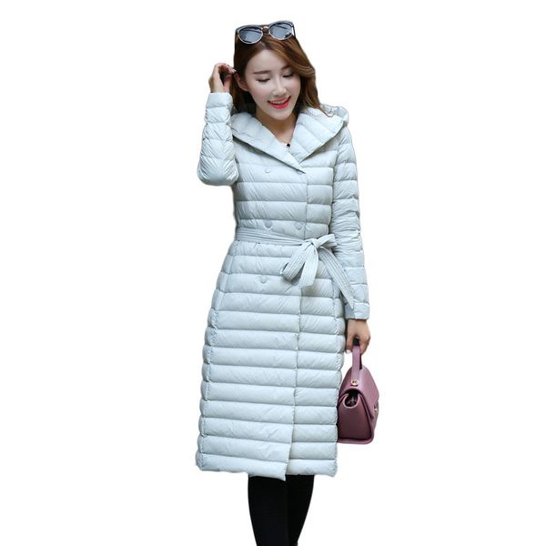 2018 women coat thicken winter white duck down long jacket slim hooded lace-up female double breasted solid color outerwear z50, Black
2018 women coat thicken winter white duck down long jacket slim hooded lace-up female double breasted solid color outerwear z50, Black