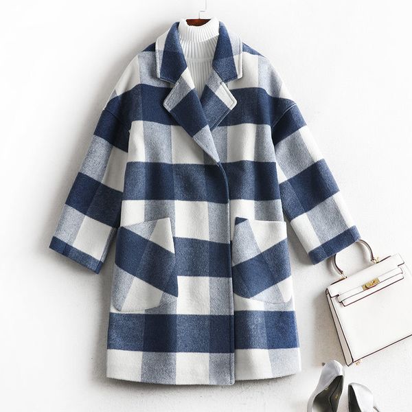 oversized plus size plaid casual warm women's clothing 2018 spring & autumn solid long wool jacket breasted women woolen coat, Black
oversized plus size plaid casual warm women's clothing 2018 spring & autumn solid long wool jacket breasted women woolen coat, Black