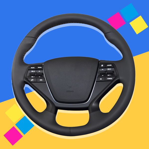 auto braid on the steering wheel cover for sonata 9 2015 2016 2017 (4-spoke) car-styling interior accessories car covers 
auto braid on the steering wheel cover for sonata 9 2015 2016 2017 (4-spoke) car-styling interior accessories car covers