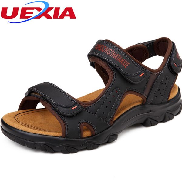 outdoor men sewing leather zapatos beach couple shoes fashion non slip hook & loop sandals mujer sandalias, Black
outdoor men sewing leather zapatos beach couple shoes fashion non slip hook & loop sandals mujer sandalias, Black