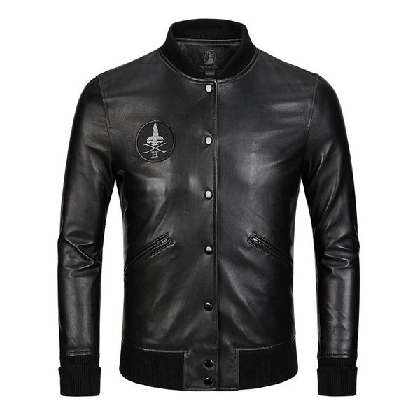 2019 new arrival spring autumn plus oversize 2xl 3xl 4xl man genuine sheepskin leather coat male casual jacket with badge a087, Black
2019 new arrival spring autumn plus oversize 2xl 3xl 4xl man genuine sheepskin leather coat male casual jacket with badge a087, Black