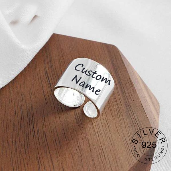 custom name 925 sterling silver open ring for women men smooth big finger personalized rings punk style bijoux fine jewelry, Golden;silver
custom name 925 sterling silver open ring for women men smooth big finger personalized rings punk style bijoux fine jewelry, Golden;silver