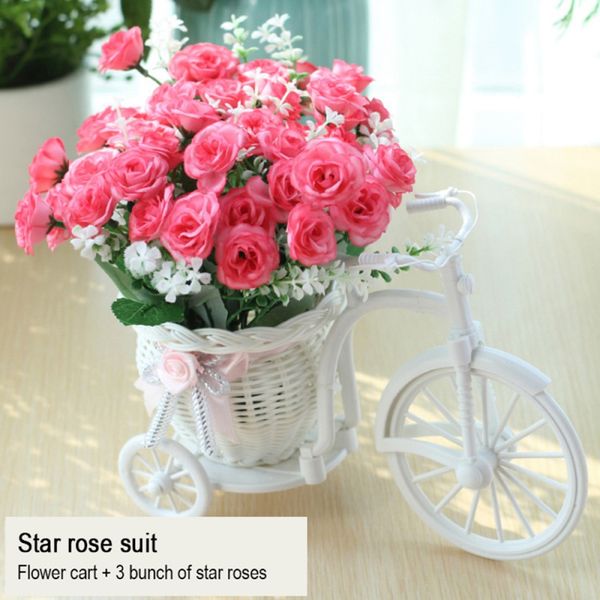simulation silk flower car suit bicycle with flowers bouquet knitted floral basket fake flower rose wedding decoration
simulation silk flower car suit bicycle with flowers bouquet knitted floral basket fake flower rose wedding decoration