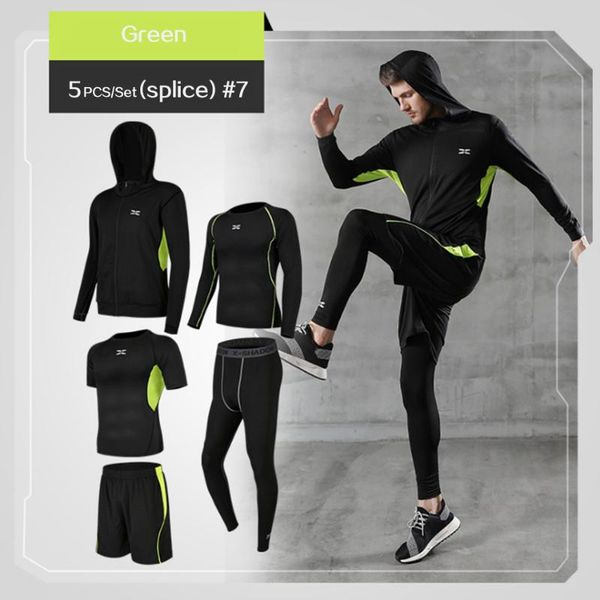 5 pcs/set men's tracksuit compression sports wear for men gym fitness exercise workout tights running jogging suits, Black;blue
5 pcs/set men's tracksuit compression sports wear for men gym fitness exercise workout tights running jogging suits, Black;blue