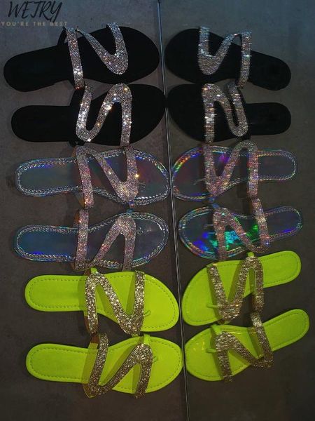 2020 new summer women crystal slippers glitter flat bling female candy color flip flops outdoor ladies slides beach shoes, Black
2020 new summer women crystal slippers glitter flat bling female candy color flip flops outdoor ladies slides beach shoes, Black