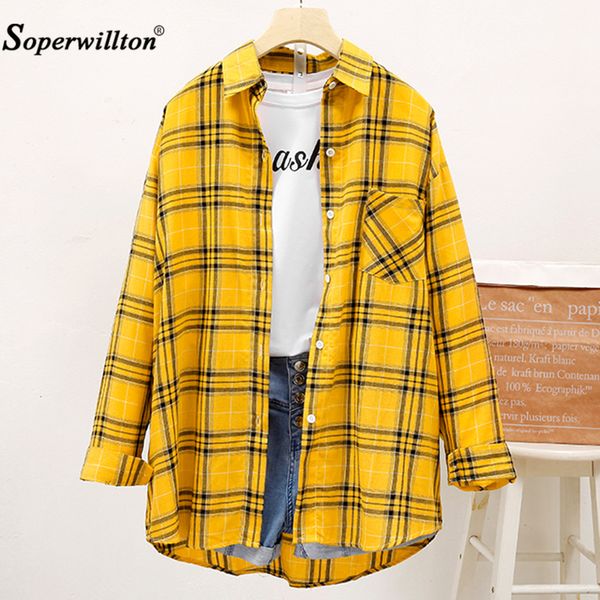 autumn cotton plaids women loose blouses shirt 2019 fashion large size womens shirts plaid yellow/pink/black, White
autumn cotton plaids women loose blouses shirt 2019 fashion large size womens shirts plaid yellow/pink/black, White