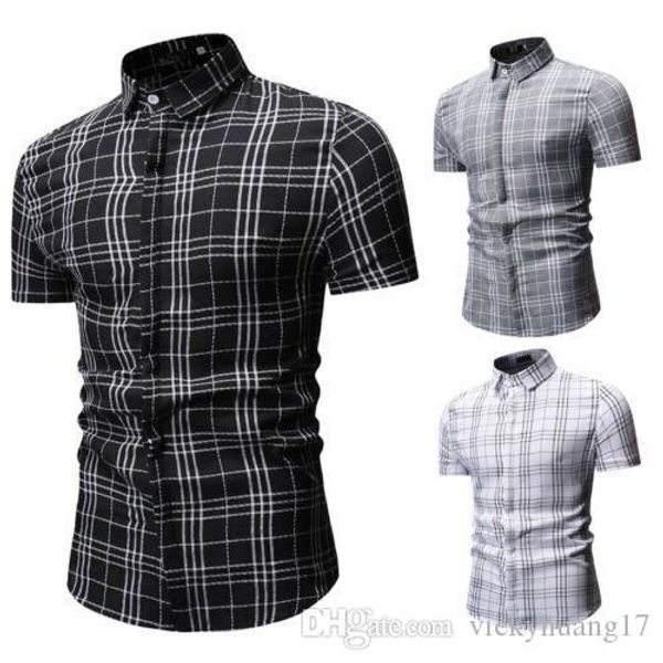 2019 men's short sleeve plain stand neck cotton casual luxury check print cotton work shirt -3xl, White;black
2019 men's short sleeve plain stand neck cotton casual luxury check print cotton work shirt -3xl, White;black