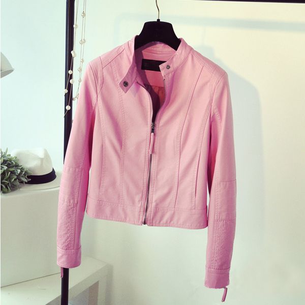 pink collar simple small leather jacket 2019 spring and autumn women's korean short female jacket pu leather, Black;brown
pink collar simple small leather jacket 2019 spring and autumn women's korean short female jacket pu leather, Black;brown