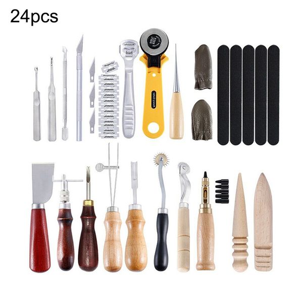 24pcs leather craft tool leather sewing tools kit diy hand stitching tools for sewing canvas, Black
24pcs leather craft tool leather sewing tools kit diy hand stitching tools for sewing canvas, Black
