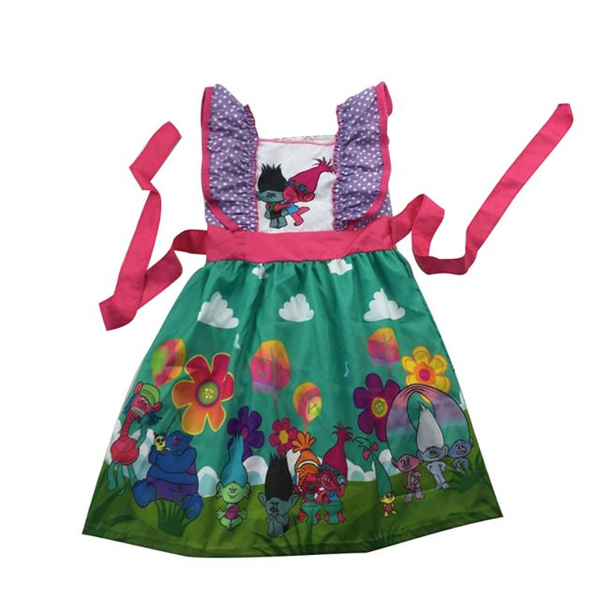 new arrivals summer girls princess dress flutter sleeve cartoon figure print with braces, Red;yellow
new arrivals summer girls princess dress flutter sleeve cartoon figure print with braces, Red;yellow