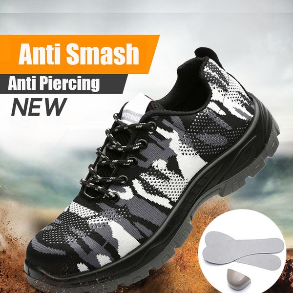 men safety shoes breathable work boots outdoor steel toe cap shoes anti-smash construction safety sneakers men work, Black
men safety shoes breathable work boots outdoor steel toe cap shoes anti-smash construction safety sneakers men work, Black