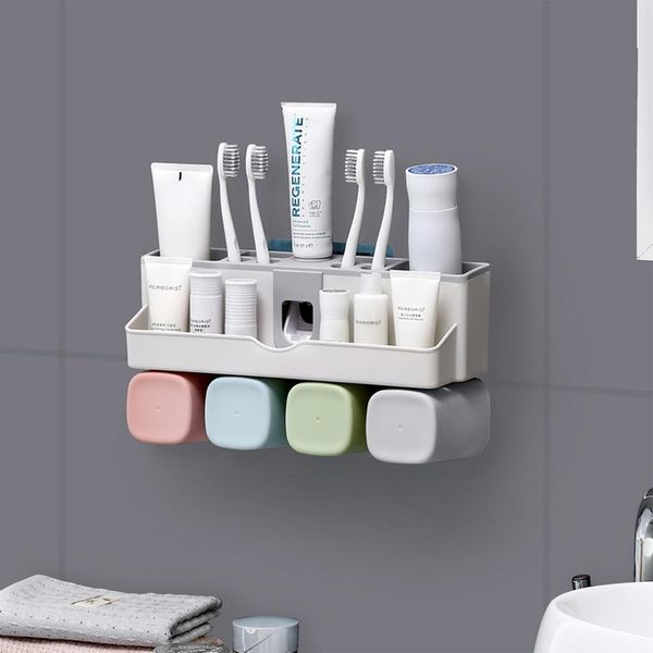 wall mounted toothbrush holder automatic toothpaste dispenser with 4 wash cups hanging toothbrush organizer bathroom accessories
wall mounted toothbrush holder automatic toothpaste dispenser with 4 wash cups hanging toothbrush organizer bathroom accessories