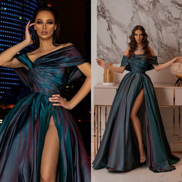 2020 elegant prom dresses off shoulder high side split evening gowns custom made lace satin sweep train special occasion dress, Black
2020 elegant prom dresses off shoulder high side split evening gowns custom made lace satin sweep train special occasion dress, Black