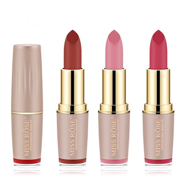 miss rose 12 colors matte velvet lip stick with golden tube long lasting moisturizing and tender lips 3.6g dhl 120pcs/lot
miss rose 12 colors matte velvet lip stick with golden tube long lasting moisturizing and tender lips 3.6g dhl 120pcs/lot