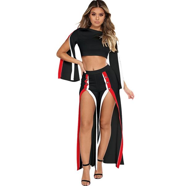 new fashion 2 piece clothing set women crop and side split pants set ladies tracksuit autumn suit set black white convention, Gray
new fashion 2 piece clothing set women crop and side split pants set ladies tracksuit autumn suit set black white convention, Gray