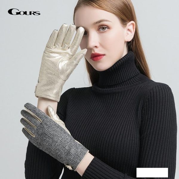 gours genuine leather winter gloves women fashion black luxurious gold touch screen hand driving gloves 2019 new mittens gsl066, Blue;gray
gours genuine leather winter gloves women fashion black luxurious gold touch screen hand driving gloves 2019 new mittens gsl066, Blue;gray