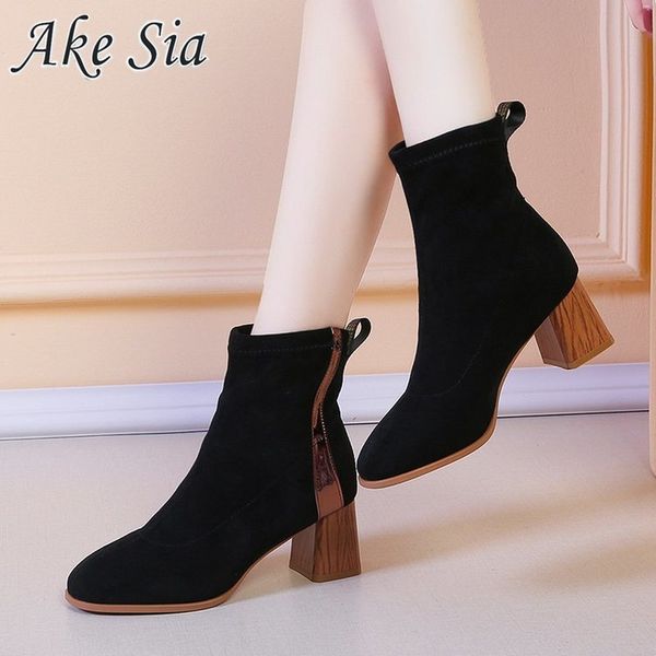 2019 winter new ladies round head shallow high heel boots women plus cotton comfortable elegant fashion suede boots, Black
2019 winter new ladies round head shallow high heel boots women plus cotton comfortable elegant fashion suede boots, Black
