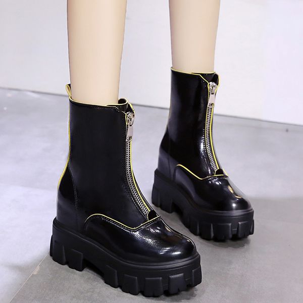 rimocy pront zipprt high platform motorcycle boots women height increasing ankle boots female black patent leather booties mujer
rimocy pront zipprt high platform motorcycle boots women height increasing ankle boots female black patent leather booties mujer