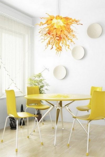 art decor glass lamps 100% hand blown glass chihuly style modern led chain chandelier for wedding decoration