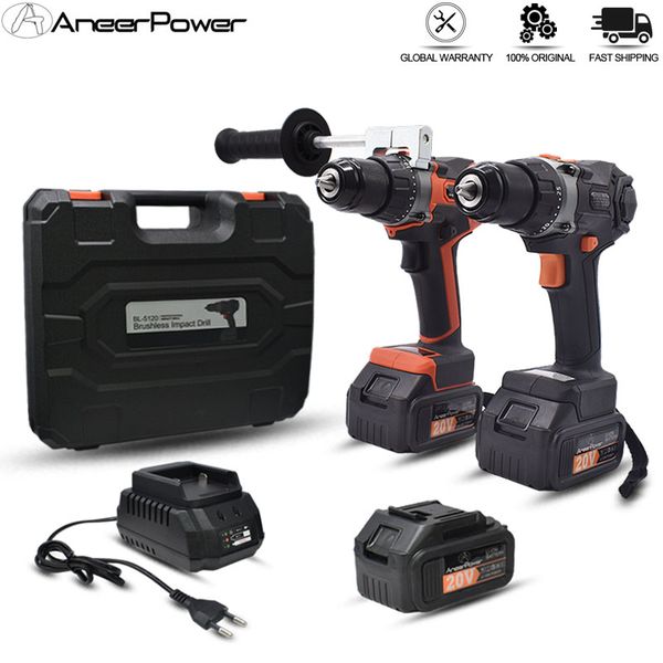 60 n/m torque brushless 20v impact drill 3.0ah lithium battery drill electric cordless screwdriver 13mm self-locking chuck
60 n/m torque brushless 20v impact drill 3.0ah lithium battery drill electric cordless screwdriver 13mm self-locking chuck