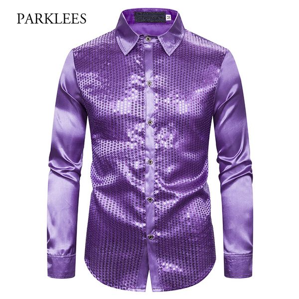 purple sequin glitter dress shirt men 2019 smooth silk satin mens nightclub disco dancer shirt party stage singer prom chemise, White;black
purple sequin glitter dress shirt men 2019 smooth silk satin mens nightclub disco dancer shirt party stage singer prom chemise, White;black